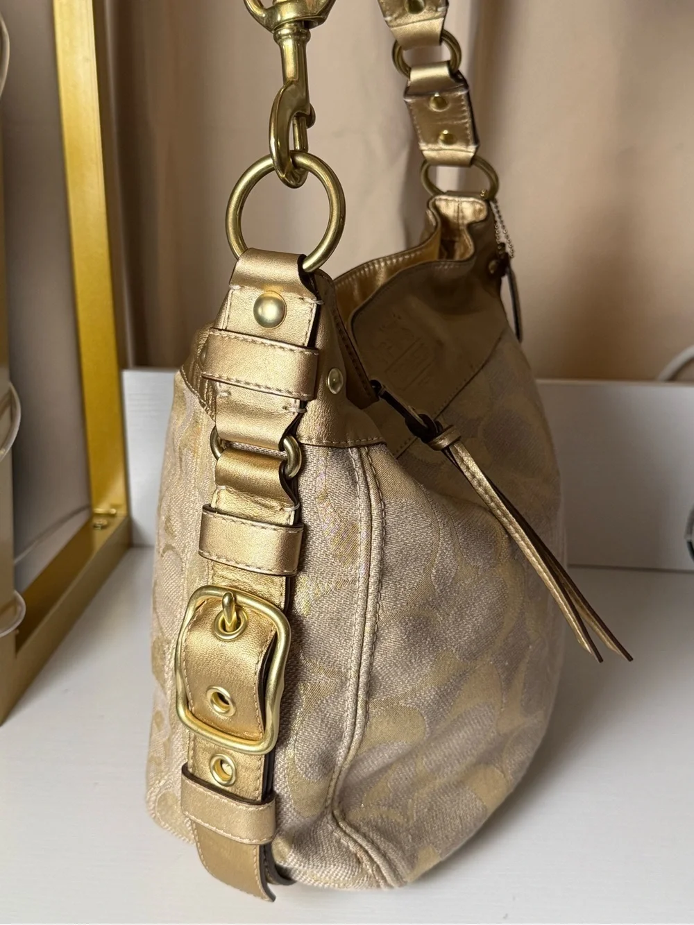 Coach Gold Signature Hobo Bag